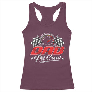 Dad Pit Crew Racerback Tank Top Racing Family Matching Father's Day TS11 Maroon Print Your Wear