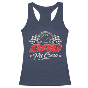 Dad Pit Crew Racerback Tank Top Racing Family Matching Father's Day TS11 Navy Print Your Wear