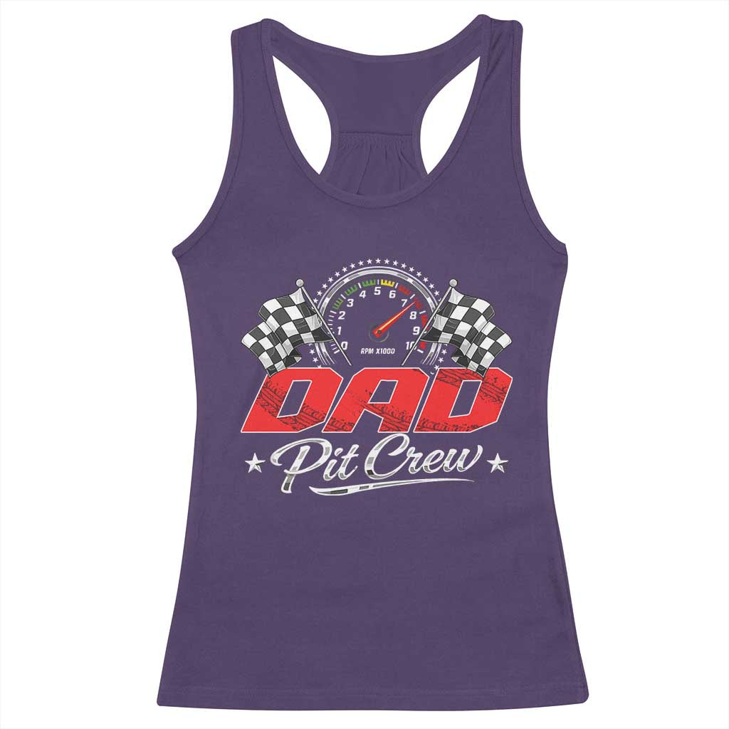 Dad Pit Crew Racerback Tank Top Racing Family Matching Father's Day TS11 Purple Print Your Wear