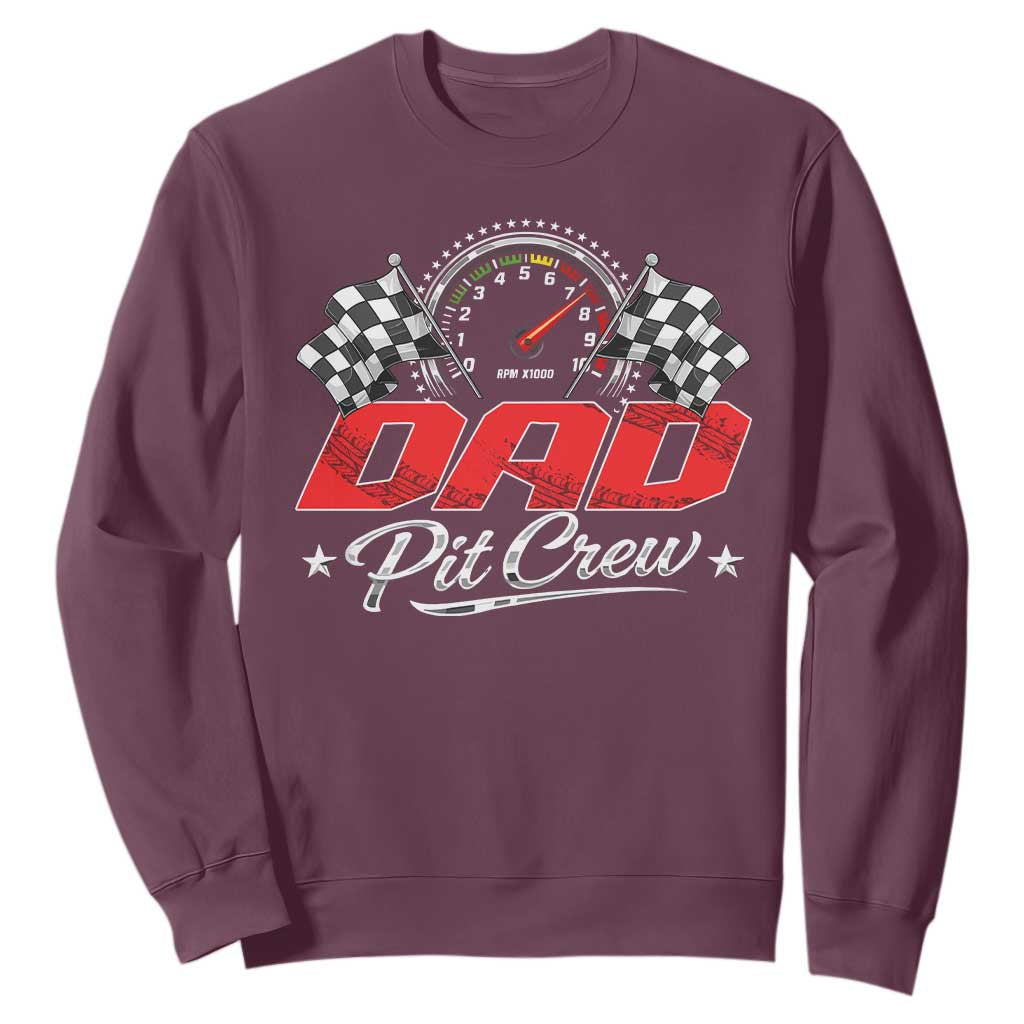 Dad Pit Crew Sweatshirt Racing Family Matching Father's Day TS11 Maroon Print Your Wear