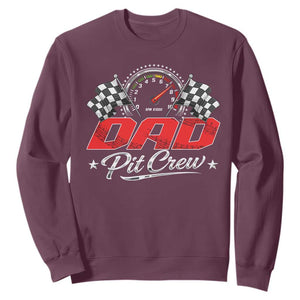 Dad Pit Crew Sweatshirt Racing Family Matching Father's Day TS11 Maroon Print Your Wear
