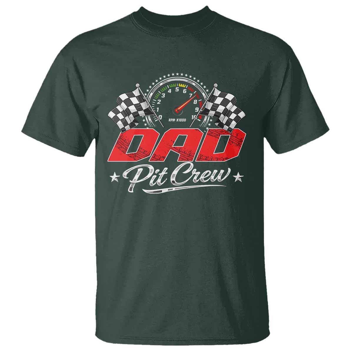 Dad Pit Crew T Shirt Racing Family Matching Father's Day TS11 Dark Forest Green Print Your Wear