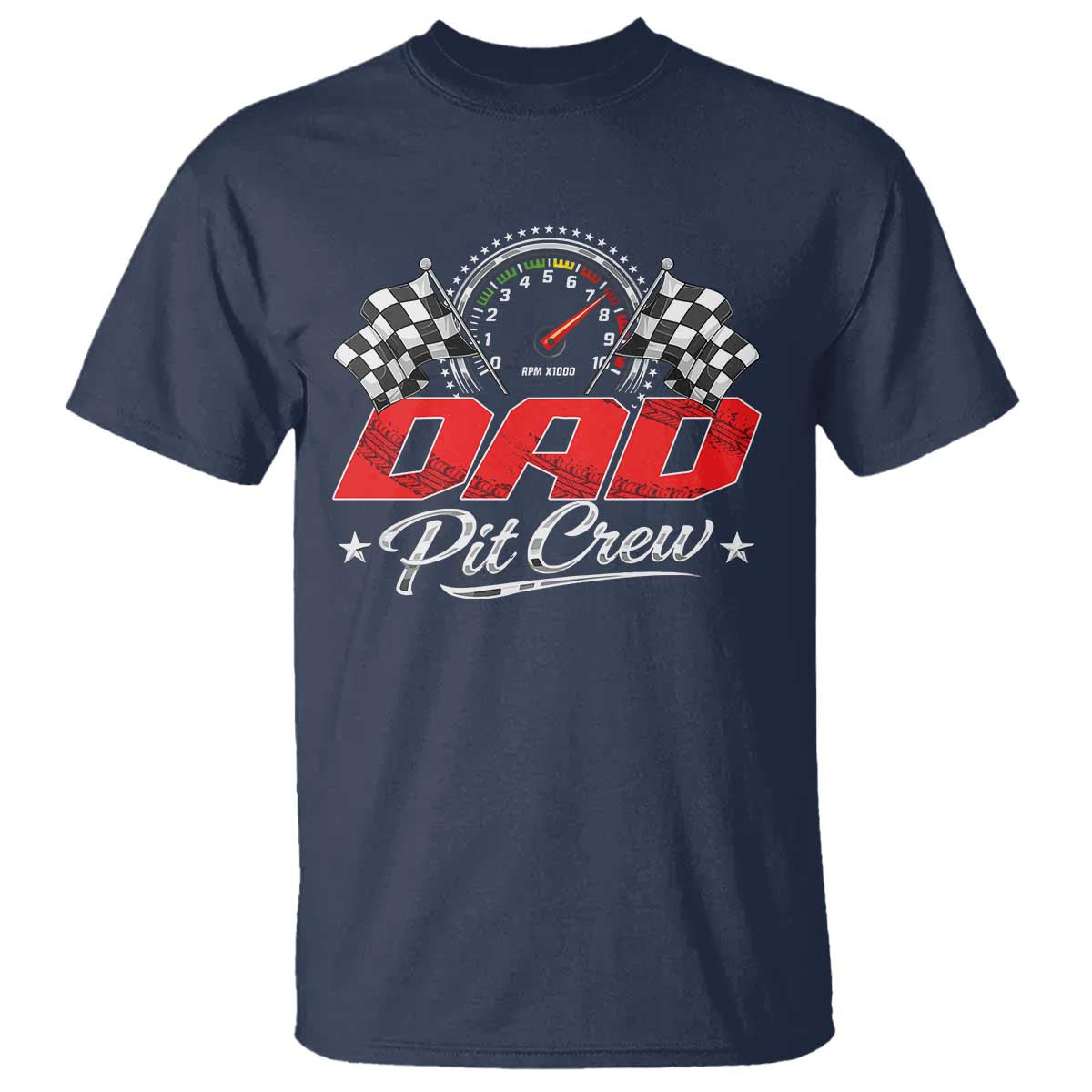 Dad Pit Crew T Shirt Racing Family Matching Father's Day TS11 Navy Print Your Wear