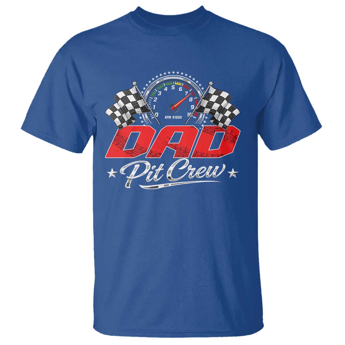 Dad Pit Crew T Shirt Racing Family Matching Father's Day TS11 Royal Blue Print Your Wear