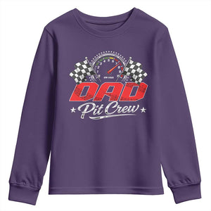 Dad Pit Crew Youth Sweatshirt Racing Family Matching Father's Day TS11 Purple Print Your Wear