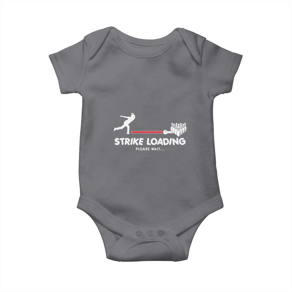 Funny Bowling Baby Onesie Strike Loading Please Wait Ball Pin TS11 Charcoal Print Your Wear