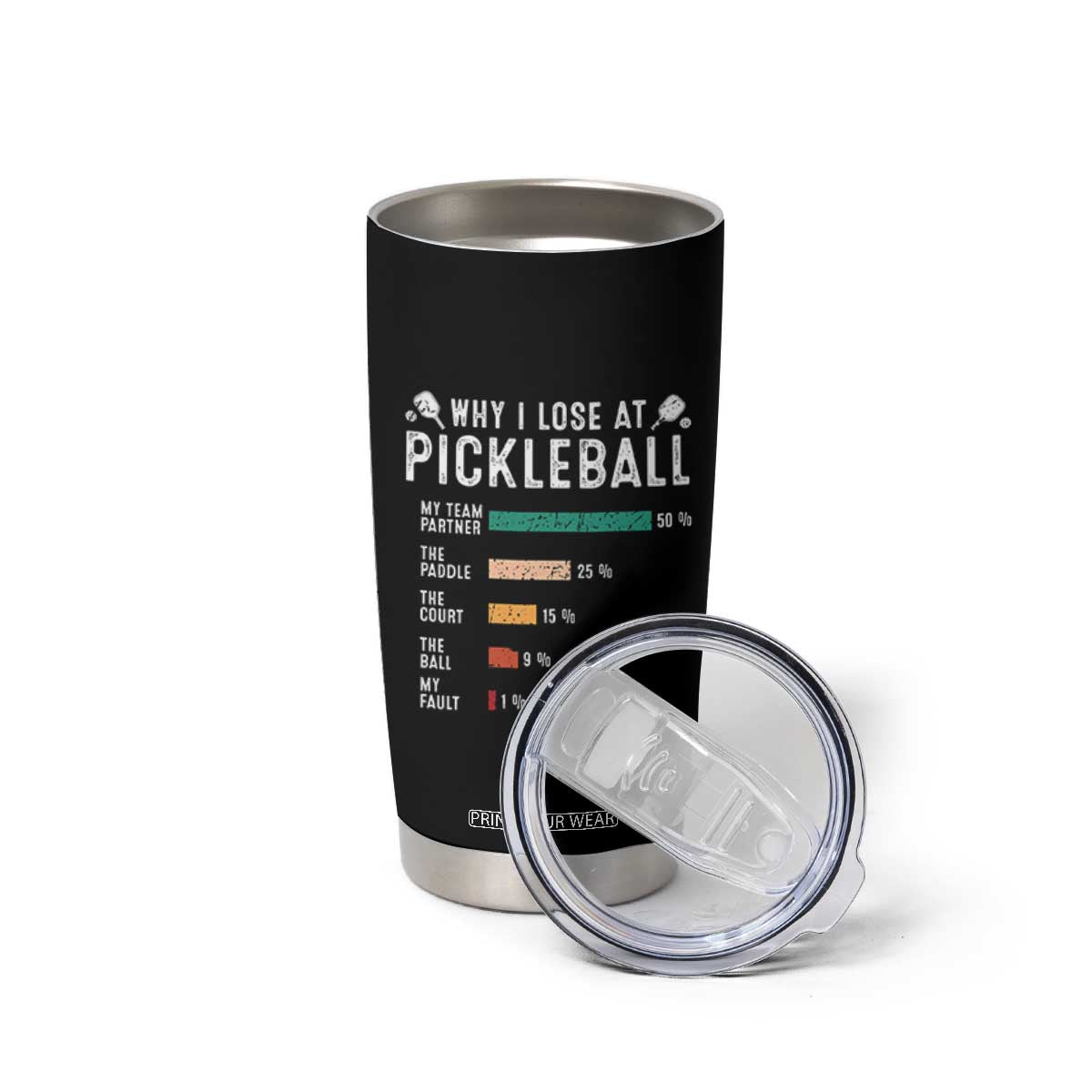 Funny Pickleball Tumbler Cup Why I Lose At Pickleball Humor TS11 Print Your Wear