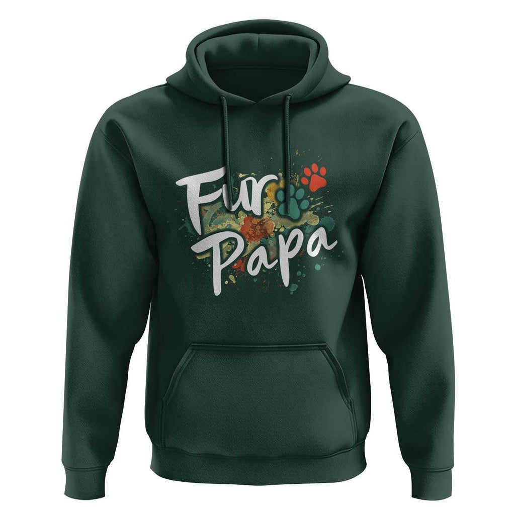 Fur Papa Hoodie Pet Lover Dog Dad Father's Day TS11 Dark Forest Green Print Your Wear