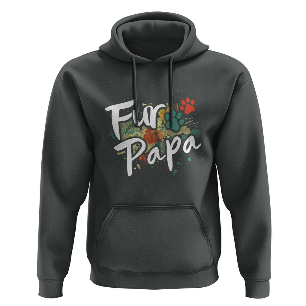 Fur Papa Hoodie Pet Lover Dog Dad Father's Day TS11 Dark Heather Print Your Wear