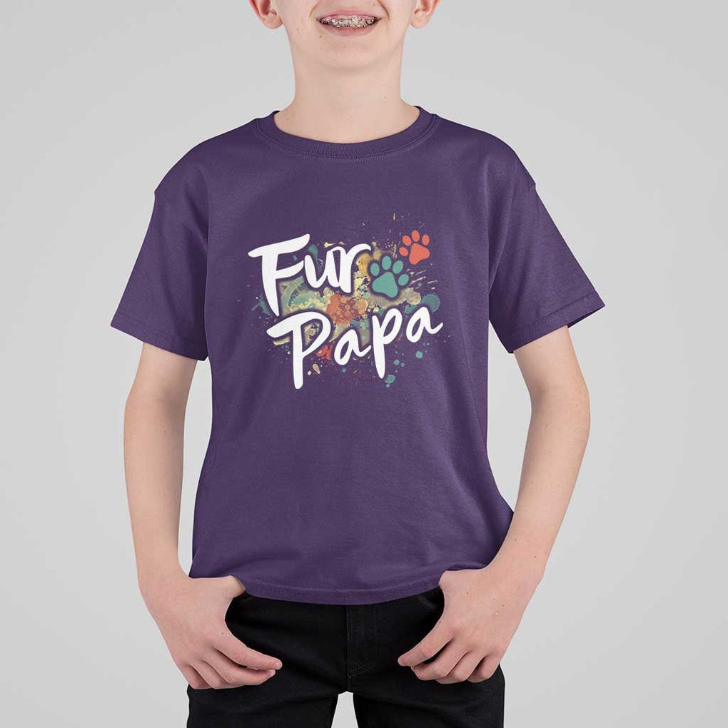 Fur Papa T Shirt For Kid Pet Lover Dog Dad Father's Day TS11 Purple Print Your Wear