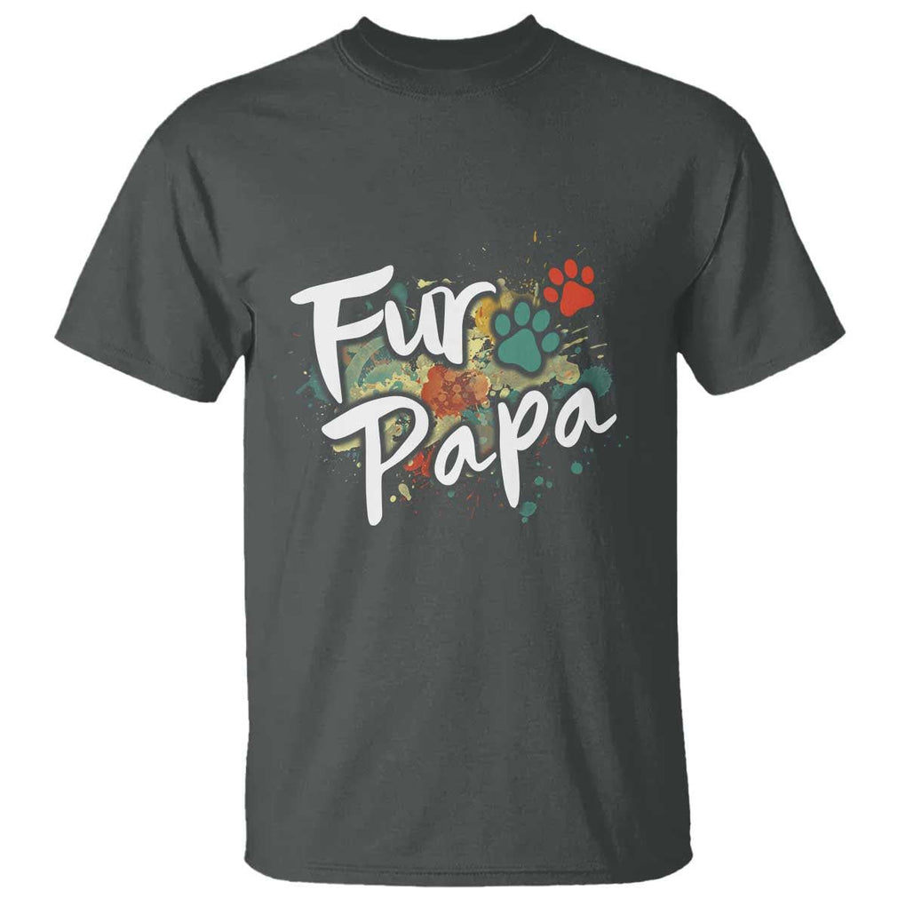 Fur Papa T Shirt Pet Lover Dog Dad Father's Day TS11 Dark Heather Print Your Wear