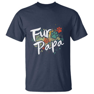 Fur Papa T Shirt Pet Lover Dog Dad Father's Day TS11 Navy Print Your Wear