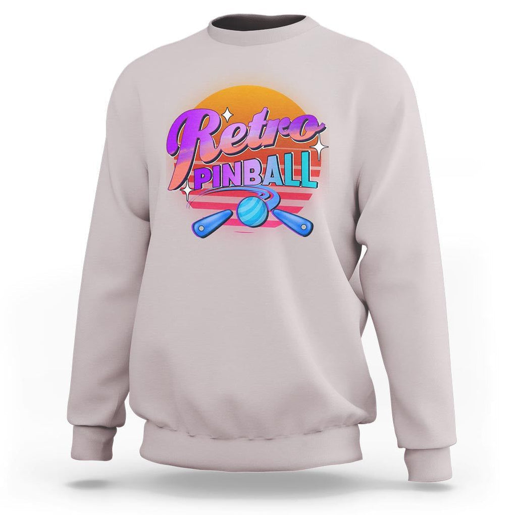 Retro Pinball Sweatshirt Machine Vintage Arcade Flippers Game TS11 Ice Gray Print Your Wear