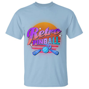 Retro Pinball T Shirt Machine Vintage Arcade Flippers Game TS11 Light Blue Print Your Wear