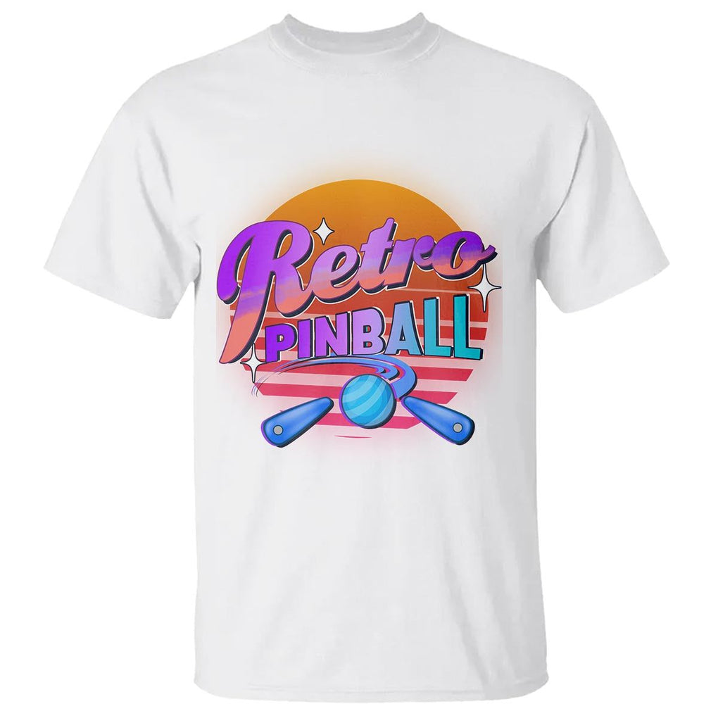 Retro Pinball T Shirt Machine Vintage Arcade Flippers Game TS11 White Print Your Wear