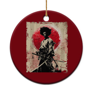 Funny African America Samurai Ceramic Ornament Japanese Art Black Warrior Fighter TS11 1pc Red Print Your Wear