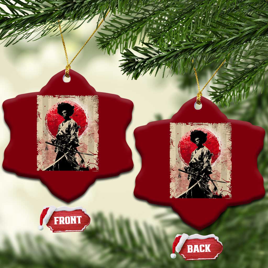 Funny African America Samurai Ceramic Ornament Japanese Art Black Warrior Fighter TS11 Print Your Wear