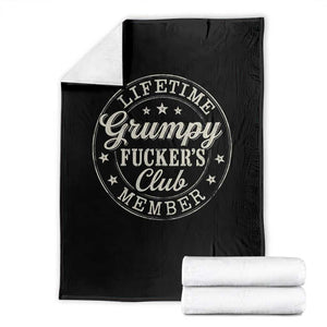 Grumpy Fucker's Club Lifetime Member Throw Blanket TS11 Black Print Your Wear