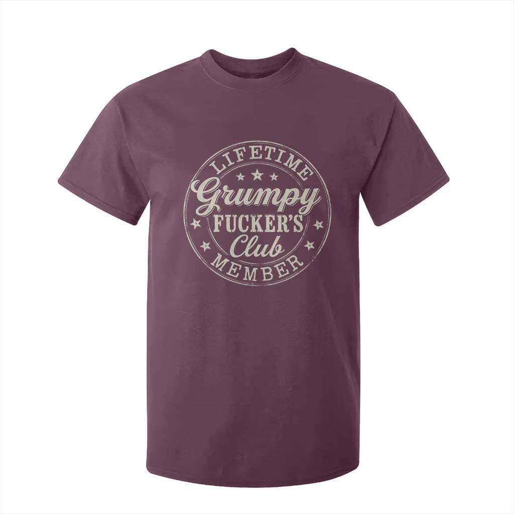 Grumpy Fucker's Club Lifetime Member T Shirt For Kid TS11 Maroon Print Your Wear