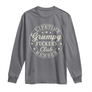 Grumpy Fucker's Club Lifetime Member Long Sleeve Shirt TS11 Charcoal Print Your Wear