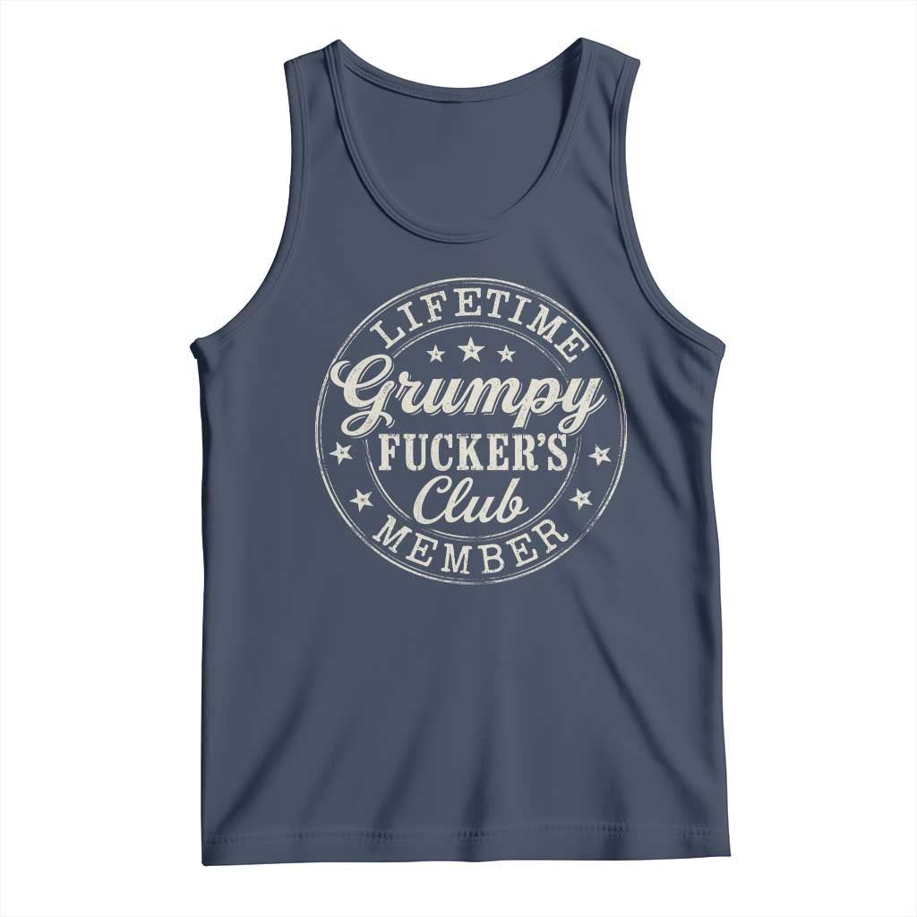 Grumpy Fucker's Club Lifetime Member Tank Top TS11 Navy Print Your Wear