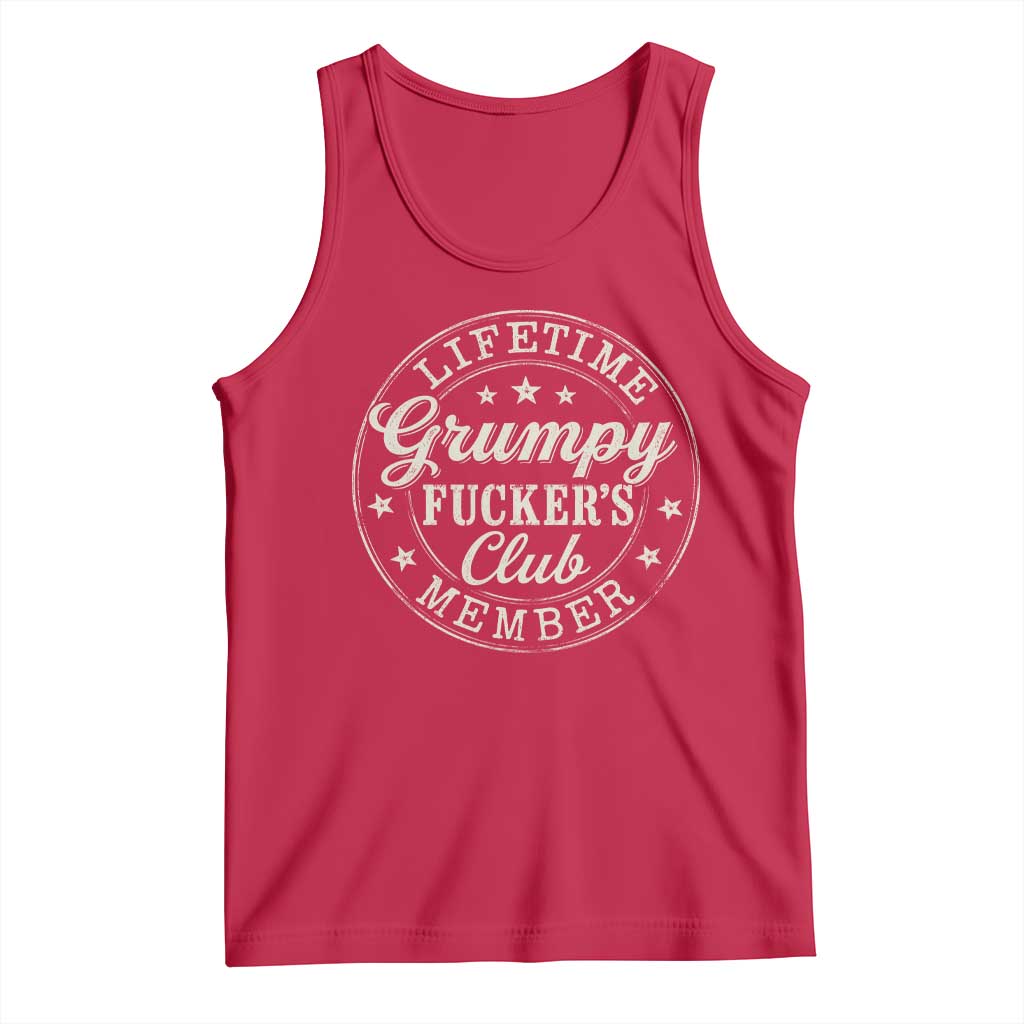 Grumpy Fucker's Club Lifetime Member Tank Top TS11 Red Print Your Wear