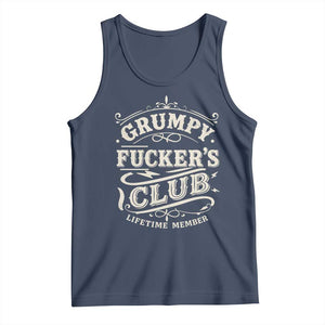 Grumpy Fucker's Club Lifetime Member Tank Top Funny Sarcastic TS11 Navy Print Your Wear