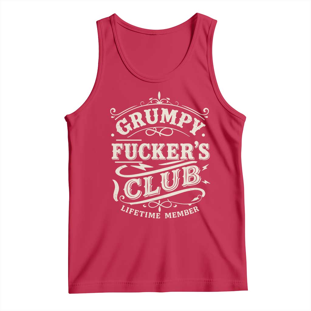 Grumpy Fucker's Club Lifetime Member Tank Top Funny Sarcastic TS11 Red Print Your Wear