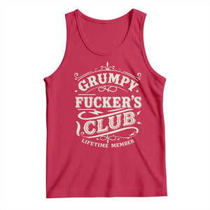 Grumpy Fucker's Club Lifetime Member Tank Top Funny Sarcastic TS11 Red Print Your Wear