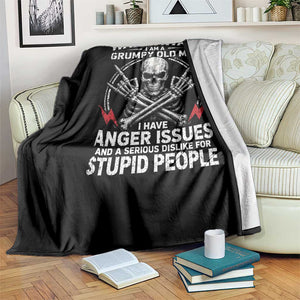 Walk Away I Am A Grumpy Old Man I Have Anger Issues Throw Blanket Funny Senior Citizen TS11 Print Your Wear