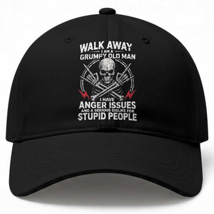 Walk Away I Am A Grumpy Old Man I Have Anger Issues Baseball Cap Funny Senior Citizen TS11 Print Your Wear