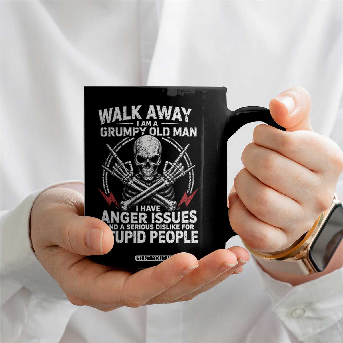 Walk Away I Am A Grumpy Old Man I Have Anger Issues Coffee Mug Funny Senior Citizen TS11 Print Your Wear