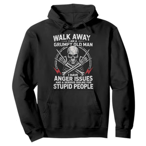 Walk Away I Am A Grumpy Old Man I Have Anger Issues Hoodie Funny Senior Citizen TS11 Black Print Your Wear