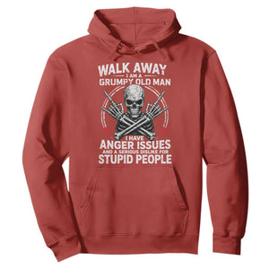 Walk Away I Am A Grumpy Old Man I Have Anger Issues Hoodie Funny Senior Citizen TS11 Red Print Your Wear