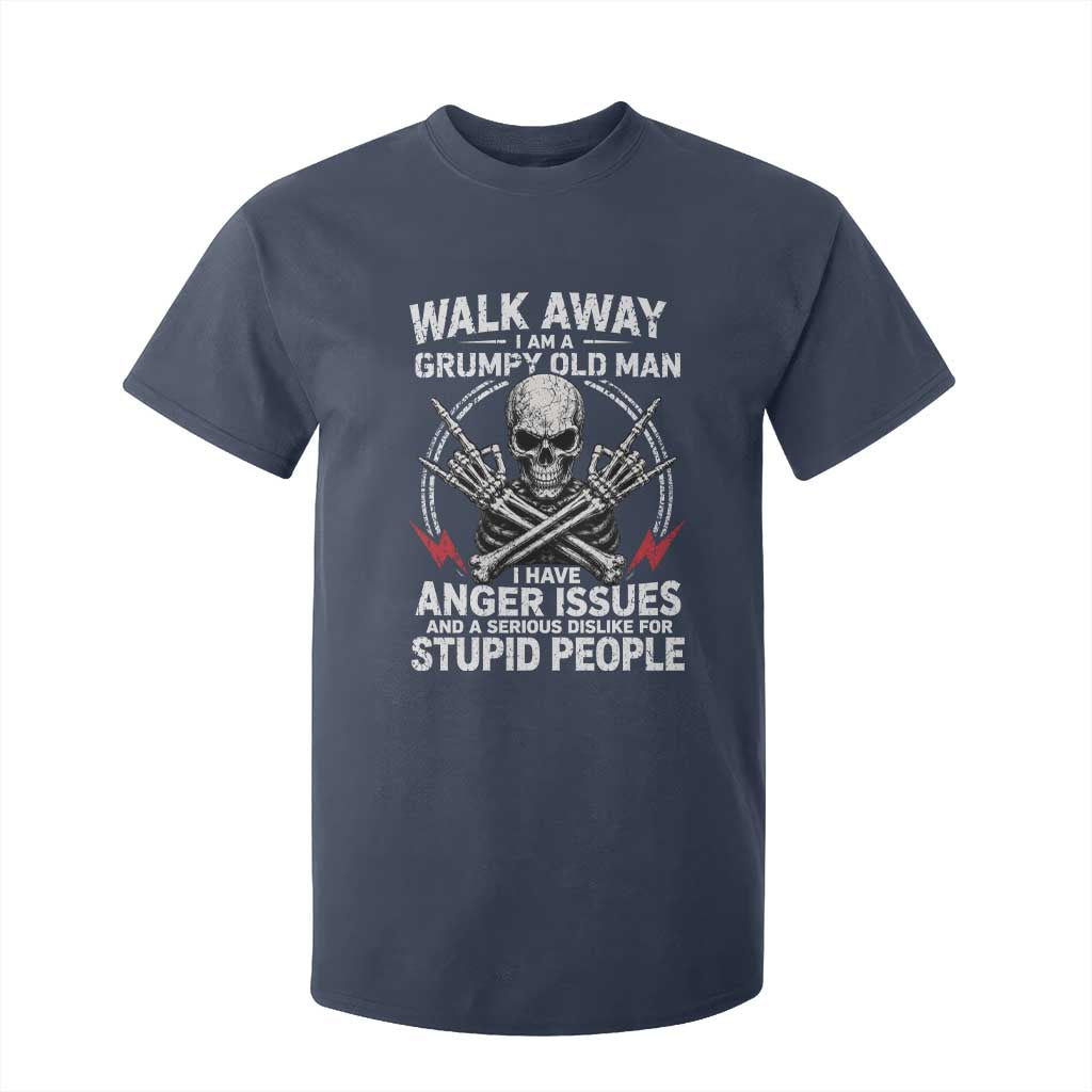 Walk Away I Am A Grumpy Old Man I Have Anger Issues T Shirt For Kid Funny Senior Citizen TS11 Navy Print Your Wear