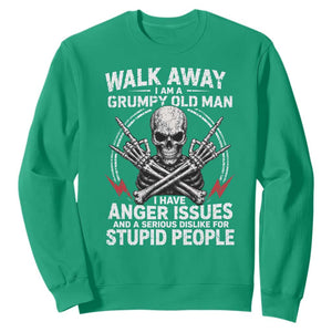 Walk Away I Am A Grumpy Old Man I Have Anger Issues Sweatshirt Funny Senior Citizen TS11 Irish Green Print Your Wear