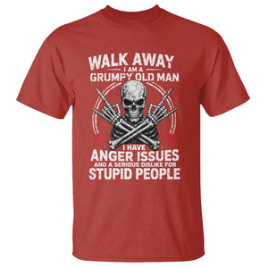 Walk Away I Am A Grumpy Old Man I Have Anger Issues T Shirt Funny Senior Citizen TS11 Red Print Your Wear