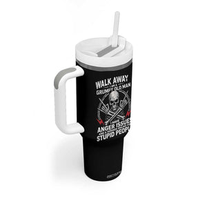 Walk Away I Am A Grumpy Old Man I Have Anger Issues Tumbler With Handle Funny Senior Citizen TS11 Print Your Wear