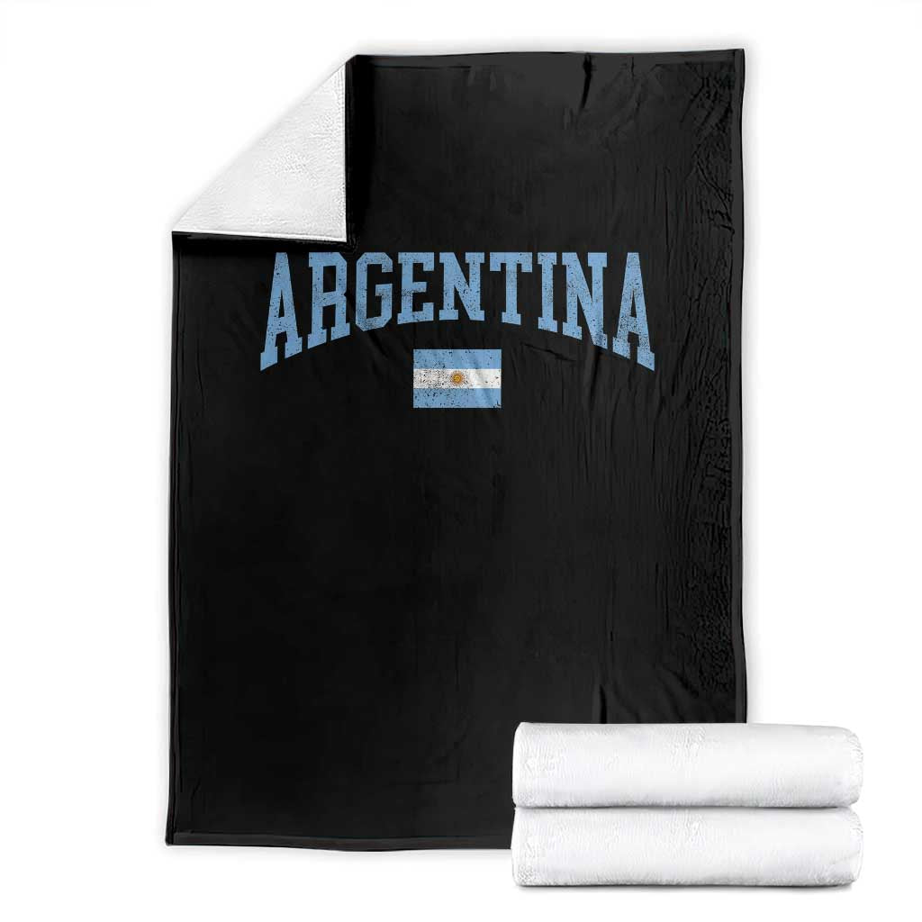 Argentina Sports Throwback Design Vintage Argentinian Flag Throw Blanket TS11 Black Print Your Wear