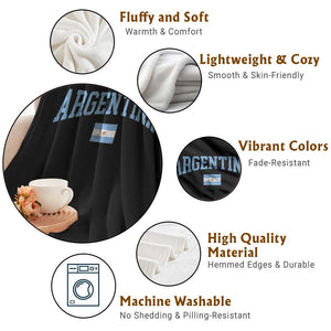 Argentina Sports Throwback Design Vintage Argentinian Flag Throw Blanket TS11 Print Your Wear