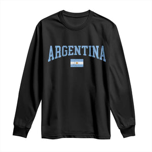 Argentina Sports Throwback Design Vintage Argentinian Flag Long Sleeve Shirt TS11 Black Print Your Wear