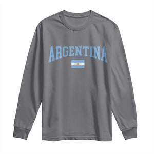 Argentina Sports Throwback Design Vintage Argentinian Flag Long Sleeve Shirt TS11 Charcoal Print Your Wear