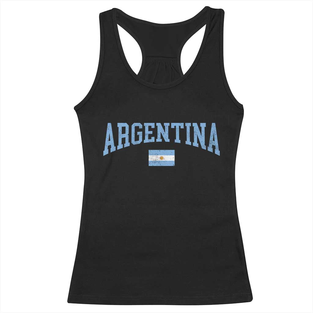 Argentina Sports Throwback Design Vintage Argentinian Flag Racerback Tank Top TS11 Black Print Your Wear