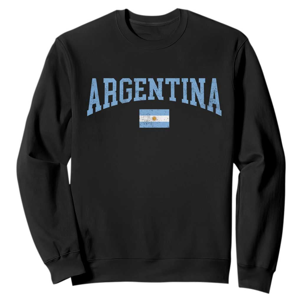 Argentina Sports Throwback Design Vintage Argentinian Flag Sweatshirt TS11 Black Print Your Wear