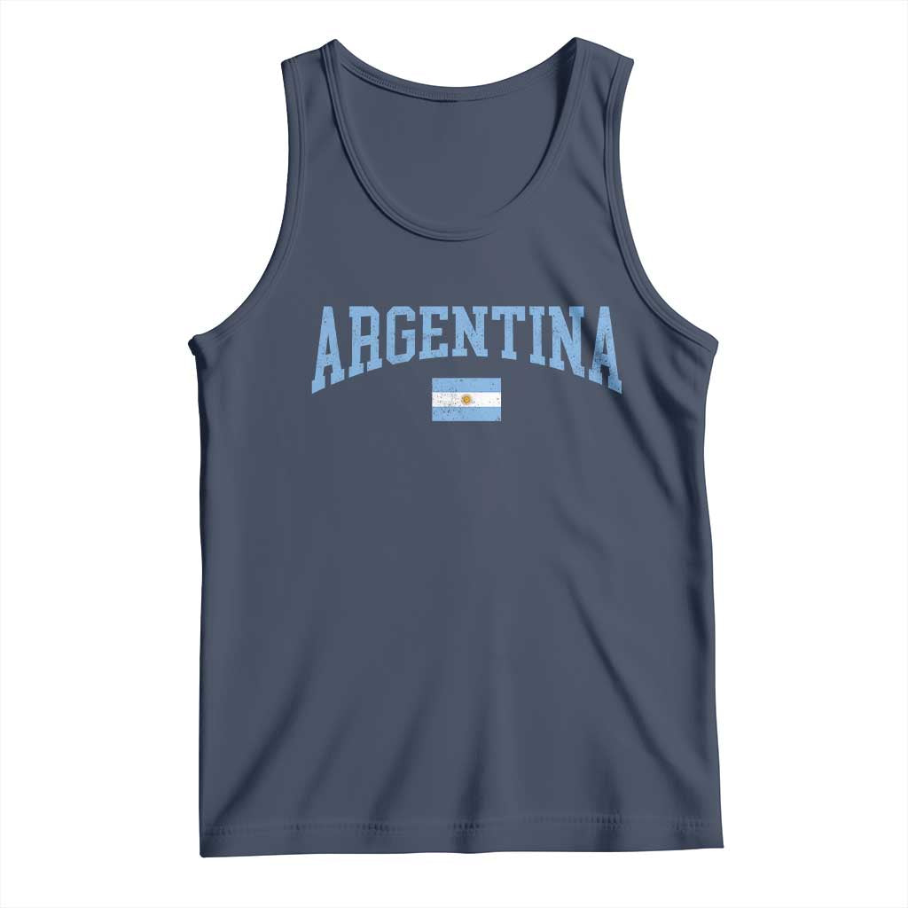 Argentina Sports Throwback Design Vintage Argentinian Flag Tank Top TS11 Navy Print Your Wear