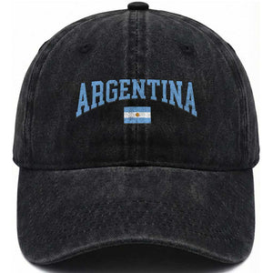 Argentina Sports Throwback Design Vintage Argentinian Flag Washed Cotton Baseball Cap TS11 Print Your Wear