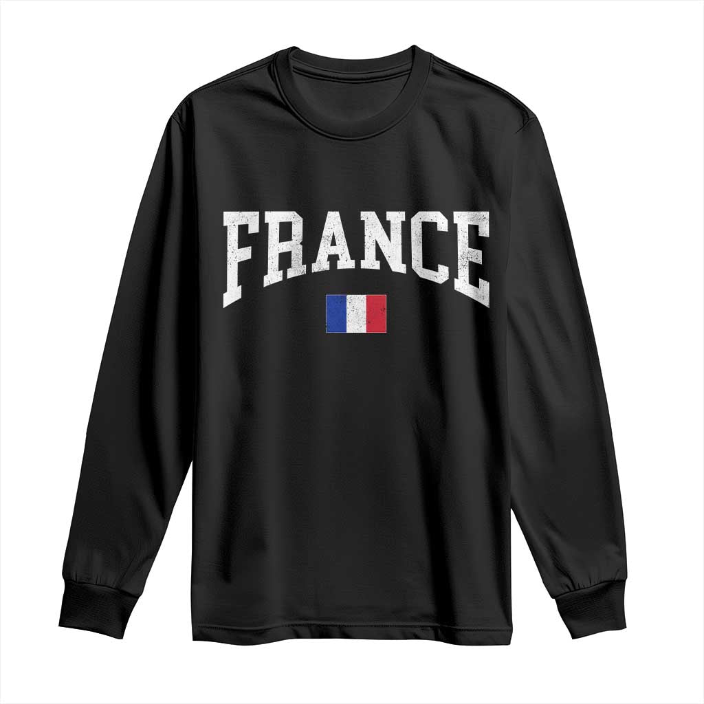 France Sports Throwback Design Vintage French Flag Long Sleeve Shirt TS11 Black Print Your Wear