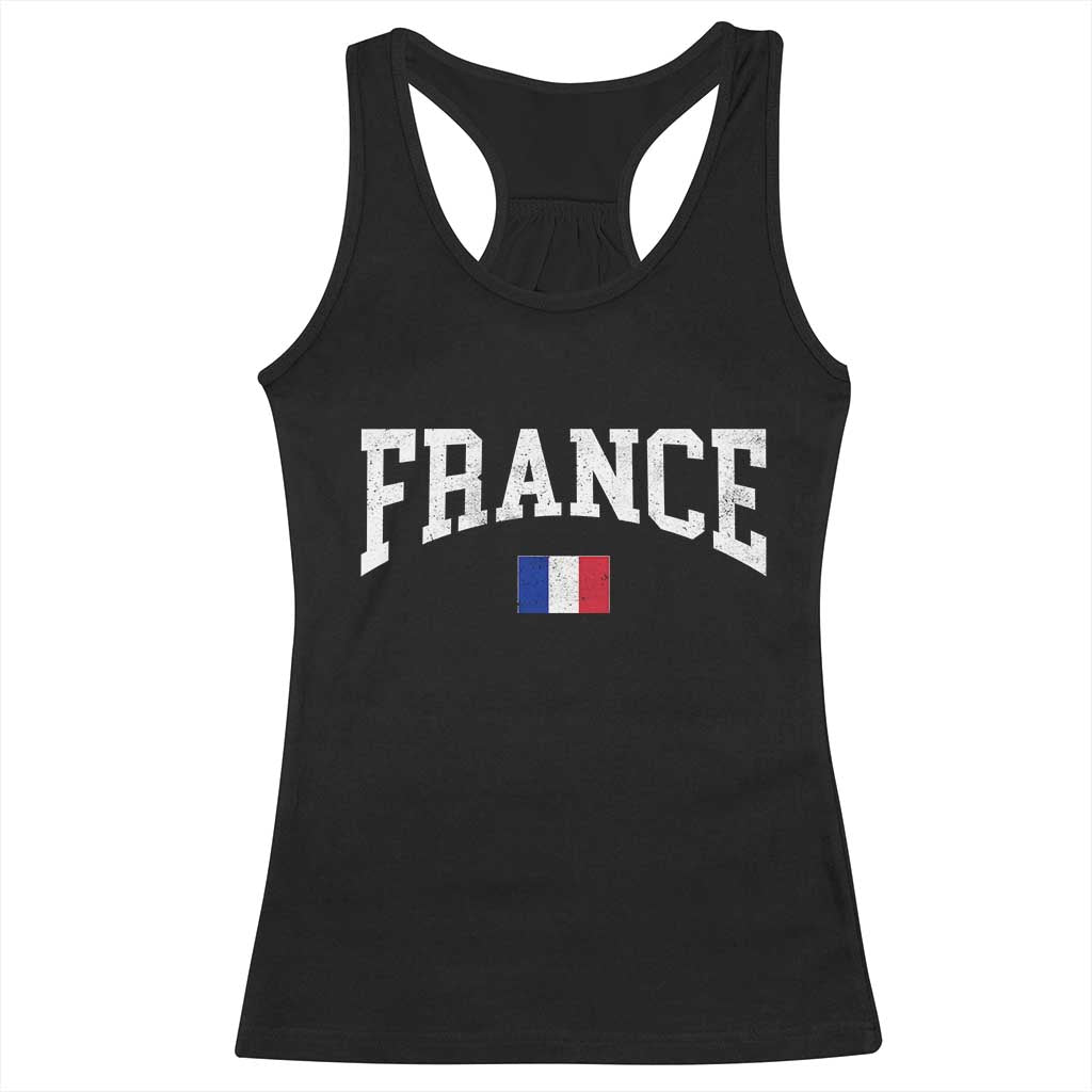 France Sports Throwback Design Vintage French Flag Racerback Tank Top TS11 Black Print Your Wear