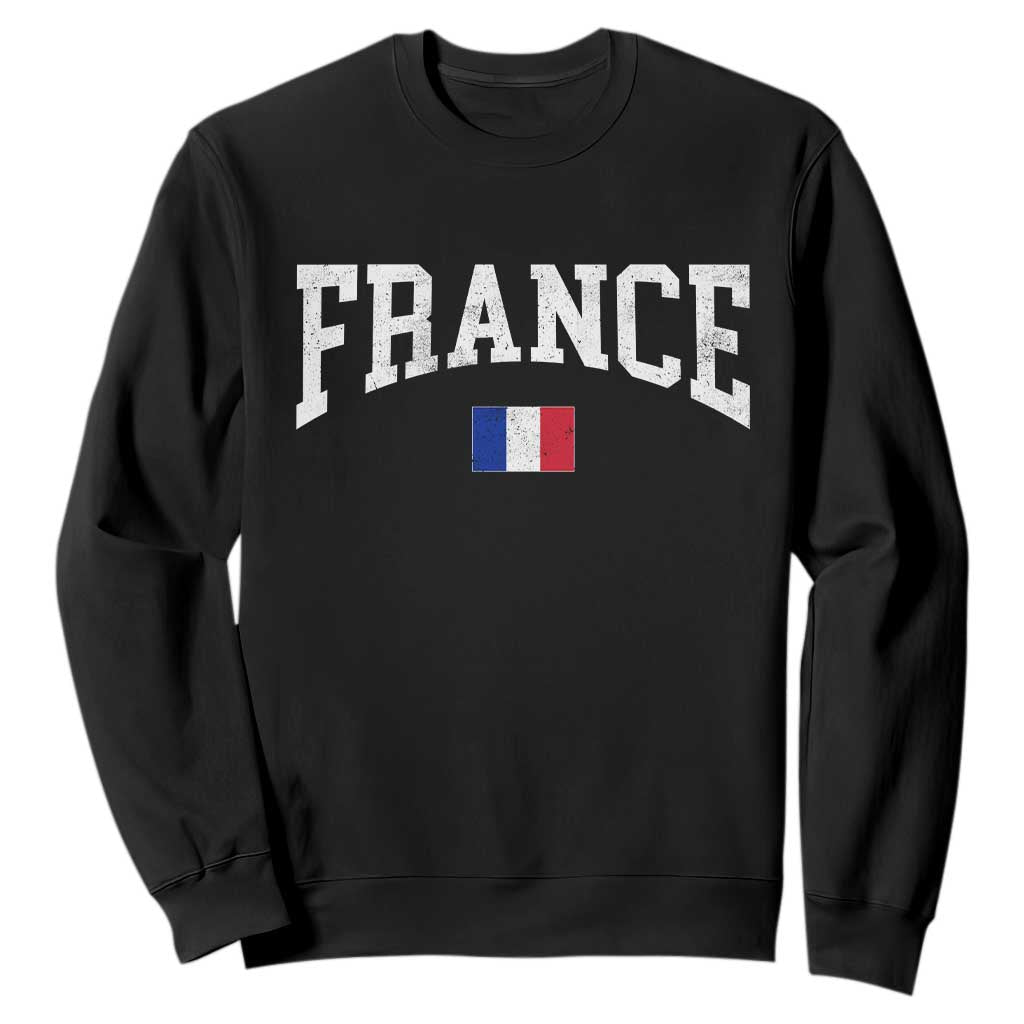 France Sports Throwback Design Vintage French Flag Sweatshirt TS11 Black Print Your Wear