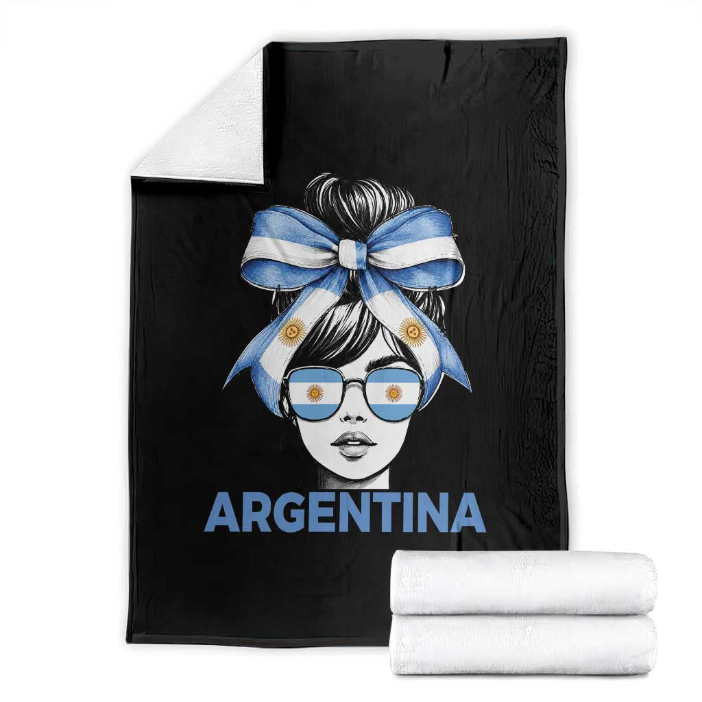 Messy Bun Argentina Pride Argentinian Girl Throw Blanket TS11 Black Print Your Wear